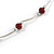 Ox Blood Crystal Beaded Necklace In Silver Tone Metal - 66cm L - view 5