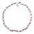 Pastel Lavender Coin Shell and Crystal Glass Bead Necklace with Silver Tone Closure - 56cm L/ 5cm Ext - view 5
