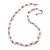 Pastel Lavender Coin Shell and Crystal Glass Bead Necklace with Silver Tone Closure - 56cm L/ 5cm Ext