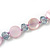 Pastel Lavender Coin Shell and Crystal Glass Bead Necklace with Silver Tone Closure - 56cm L/ 5cm Ext - view 3