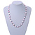 Pastel Lavender Coin Shell and Crystal Glass Bead Necklace with Silver Tone Closure - 56cm L/ 5cm Ext - view 4