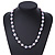 Pastel Lavender Coin Shell and Crystal Glass Bead Necklace with Silver Tone Closure - 56cm L/ 5cm Ext - view 2