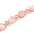 Pastel Pink Coin Shell and Crystal Glass Bead Necklace with Silver Tone Closure - 56cm L/ 5cm Ext - view 5