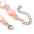 Pastel Pink Coin Shell and Crystal Glass Bead Necklace with Silver Tone Closure - 56cm L/ 5cm Ext - view 4