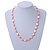 Pastel Pink Coin Shell and Crystal Glass Bead Necklace with Silver Tone Closure - 56cm L/ 5cm Ext - view 6