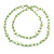 Long Celery Green Shell/ Light Green Glass Crystal Bead Necklace - 120cm L - view 6