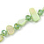 Long Celery Green Shell/ Light Green Glass Crystal Bead Necklace - 120cm L - view 4
