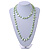 Long Celery Green Shell/ Light Green Glass Crystal Bead Necklace - 120cm L - view 3