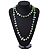 Long Celery Green Shell/ Light Green Glass Crystal Bead Necklace - 120cm L - view 2