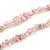 Long Pastel Pink Semiprecious Stone Nugget, Agate and Glass Crystal Bead Necklace - 120cm L - view 5