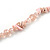 Long Pastel Pink Semiprecious Stone Nugget, Agate and Glass Crystal Bead Necklace - 120cm L - view 6