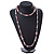 Long Pastel Pink Semiprecious Stone Nugget, Agate and Glass Crystal Bead Necklace - 120cm L - view 3
