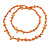 Long Orange Shell/ Transparent Glass Crystal Bead Necklace - 120cm L - view 5