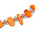Long Orange Shell/ Transparent Glass Crystal Bead Necklace - 120cm L - view 3