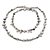 Long Light Grey Shell Nuggets/ Glass Crystal Bead Necklace - 120cm L - view 5