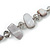 Long Light Grey Shell Nuggets/ Glass Crystal Bead Necklace - 120cm L - view 2