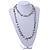 Long Light Grey Shell Nuggets/ Glass Crystal Bead Necklace - 120cm L - view 3