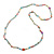 Long Pastel Multicoloured Semiprecious Stone Nugget, Agate and Glass Crystal Bead Necklace - 120cm L - view 8