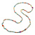 Long Pastel Multicoloured Semiprecious Stone Nugget, Agate and Glass Crystal Bead Necklace - 120cm L - view 7