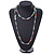 Long Pastel Multicoloured Semiprecious Stone Nugget, Agate and Glass Crystal Bead Necklace - 120cm L - view 3