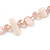 Delicate Pastel PInk Sea Shell Nuggets and Light Pink Glass Bead Necklace - 48cm L/ 7cm Ext - view 4