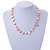 Delicate Pastel PInk Sea Shell Nuggets and Light Pink Glass Bead Necklace - 48cm L/ 7cm Ext - view 3