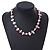 Delicate Pastel PInk Sea Shell Nuggets and Light Pink Glass Bead Necklace - 48cm L/ 7cm Ext - view 2