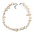Delicate Off White Sea Shell Nuggets and Transparent Glass Bead Necklace - 48cm L/ 7cm Ext - view 3