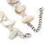 Delicate Off White Sea Shell Nuggets and Transparent Glass Bead Necklace - 48cm L/ 7cm Ext - view 5