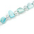 Delicate Arctic Blue Sea Shell Nuggets and Glass Bead Necklace - 48cm L/ 7cm Ext - view 4
