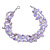 3 Row Pastel Purple Shell And Transparent Glass Bead Necklace - 43cm L - view 5