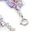 3 Row Pastel Purple Shell And Transparent Glass Bead Necklace - 43cm L - view 6