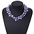 3 Row Pastel Purple Shell And Transparent Glass Bead Necklace - 43cm L - view 2