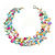 3 Row Pastel Multicoloured Shell And Glass Bead Necklace - 45cm L