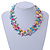 3 Row Pastel Multicoloured Shell And Glass Bead Necklace - 45cm L - view 6