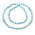 Long Arctic Blue Shell/ Light Blue Glass Crystal Bead Necklace - 120cm L - view 6
