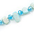 Long Arctic Blue Shell/ Light Blue Glass Crystal Bead Necklace - 120cm L - view 4