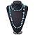 Long Arctic Blue Shell/ Light Blue Glass Crystal Bead Necklace - 120cm L - view 2