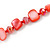 Stunning Long Red Shell Nuggets and Glass Crystal Bead Necklace - 120cm L - view 3