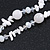 Long White/ Transparent Semiprecious Stone Nugget, Agate and Glass Crystal Bead Necklace - 116cm L - view 5