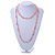 Long Pastel Pink Semiprecious Stone, Agate and Glass Bead Necklace - 120cm L - view 2