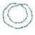 Long Pastel Blue Semiprecious Stone, Agate and Glass Bead Necklace - 120cm L - view 6