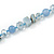 Long Pastel Blue Semiprecious Stone, Agate and Glass Bead Necklace - 120cm L - view 3