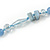 Long Pastel Blue Semiprecious Stone, Agate and Glass Bead Necklace - 120cm L - view 4