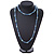 Long Pastel Blue Semiprecious Stone, Agate and Glass Bead Necklace - 120cm L - view 2