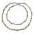 Long Light Grey Semiprecious Stone, Agate and Glass Bead Necklace - 120cm L - view 5