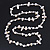 Long Off White Shell/ Transparent Glass Crystal Bead Necklace - 110cm L - view 3