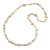 Long Off White Shell/ Transparent Glass Crystal Bead Necklace - 110cm L - view 8