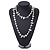 Long Off White Shell/ Transparent Glass Crystal Bead Necklace - 110cm L - view 4