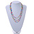 3 Row Layered Pastel Multicoloured Shell And Glass Bead Necklace - 58cm L - view 2